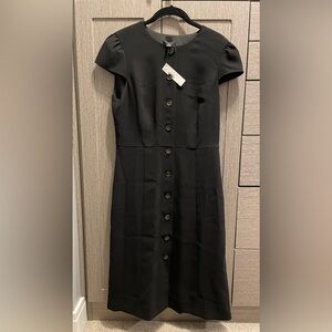 NEW W/TAGS! JCrew dress. Size 10. Black a-line, button front, cap-sleeve